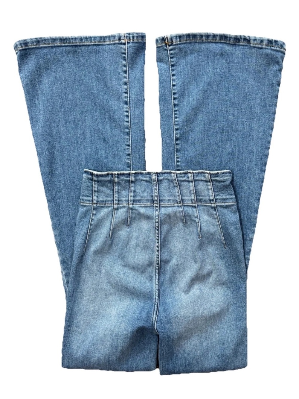 We The Free Free People Jayde Flare Jeans 26 Blue High Rise Corset Seam Stretch - Picture 5 of 12